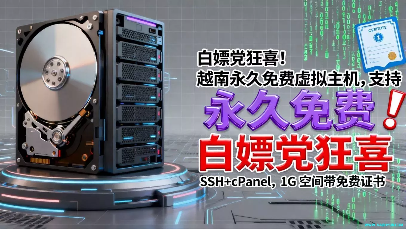 白嫖党狂喜！越南永久免费虚拟主机，支持 SSH+cPanel，1G 空间带免费证书